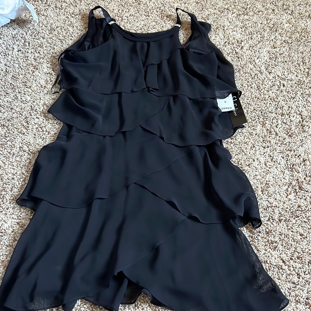 Black mini ruffle dress
